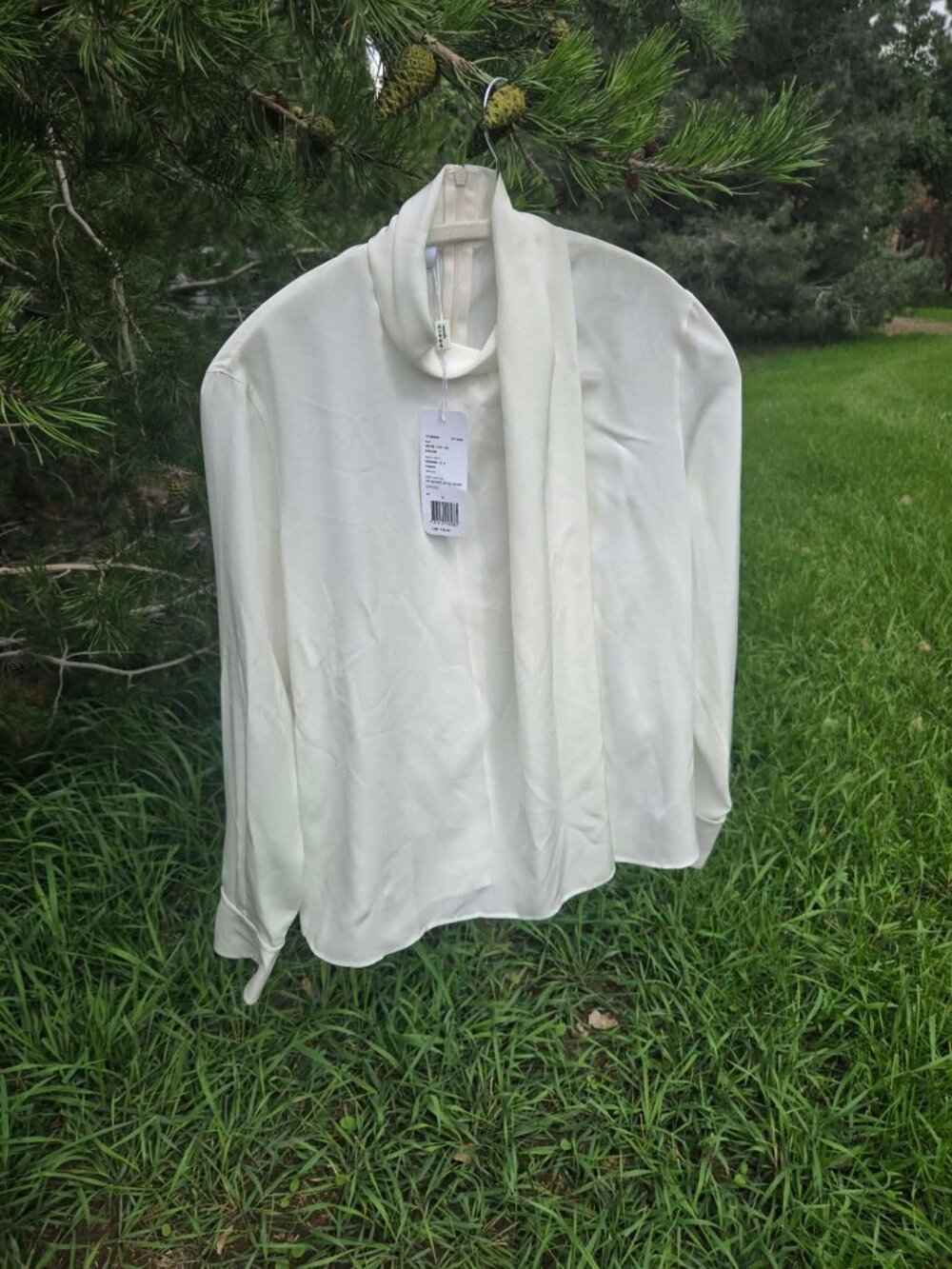 Akris Punto - Long-Sleeve Silk Scarf Blouse - size 6 - NEW with tags - Picture 10 of 16